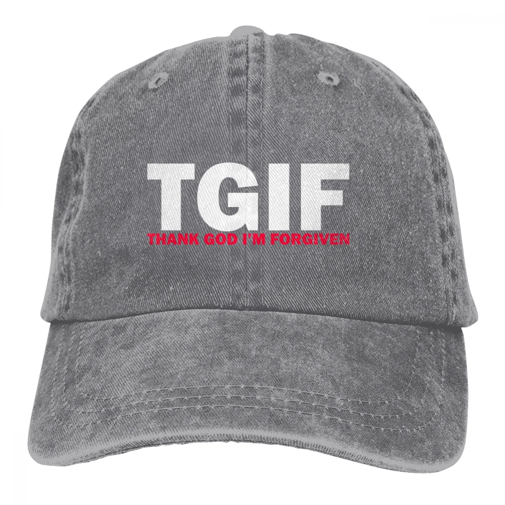 TGIF Thank God I'm forgied Casquette Deep Heather унисекс Мужские Женские джинсовые бейсболка с ремешком кепки Регулируемая шляпа для гольфа папа