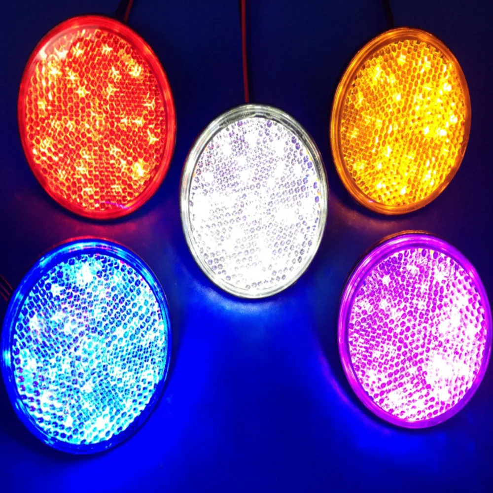 24 SMD светодиодный круглый сигнальный фонарь для мотоцикла, задний тормоз, сигнальный светильник, прямоугольный светодиодный фонарь для автомобиля, боковые сигнальные огни для грузовика
