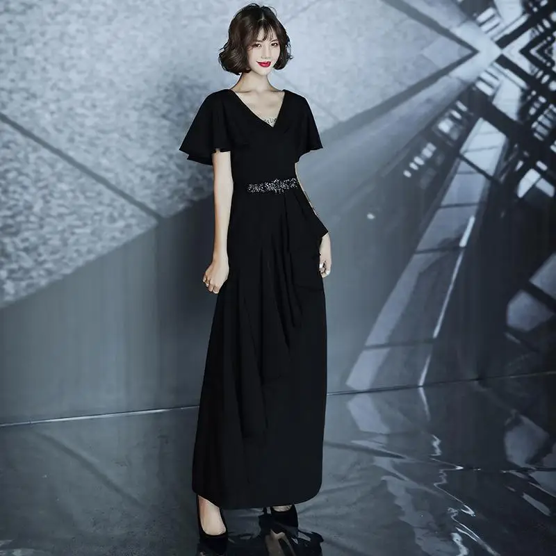Сексуальное женское платье Qipao, Осеннее, новое, перспективное, вечернее платье, элегантное, с блестками, а-силуэт, Cheongsam, изысканного размера плюс, 3XL, Vestidos - Цвет: Style I With Belt