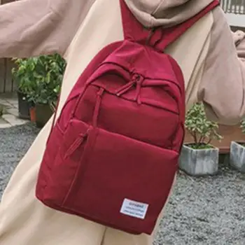 

for Girls Travel Backpacks Multiple Zip Pocket FASHION School Backpack Waterproof Prom Shoulder Bags Nylon Solid
