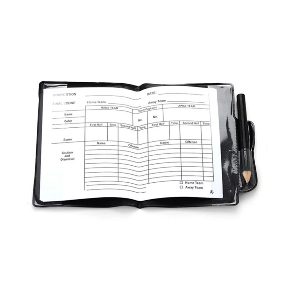 Yellow Red Card Booklet Sport Entertainment Pro with Pencil Judgecase Soccer Game Football Referee Case Equipment