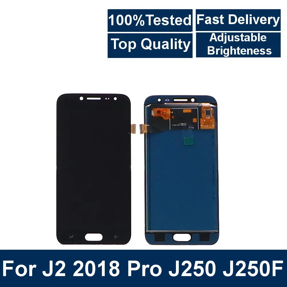 Протестировано для samsung Galaxy J2 Pro J250 J250F J250H, сенсорный ЖК-экран, дигитайзер, сенсорный дисплей, сборка, контроль яркости