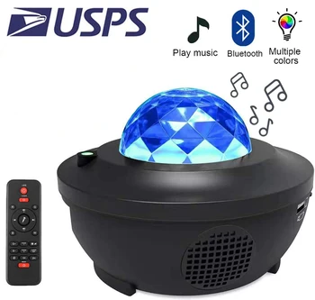 

ZK50 Dropshipping Galaxy Projector Night Light Starry Ocean Wave Projector Smart Bluetooth Star Night Light Remote Control Music