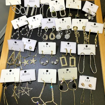 

30 Pairs/lot fashion luxury women stainless steel earrings top quality stainless steel jewelry earrings wholesale 201107-151