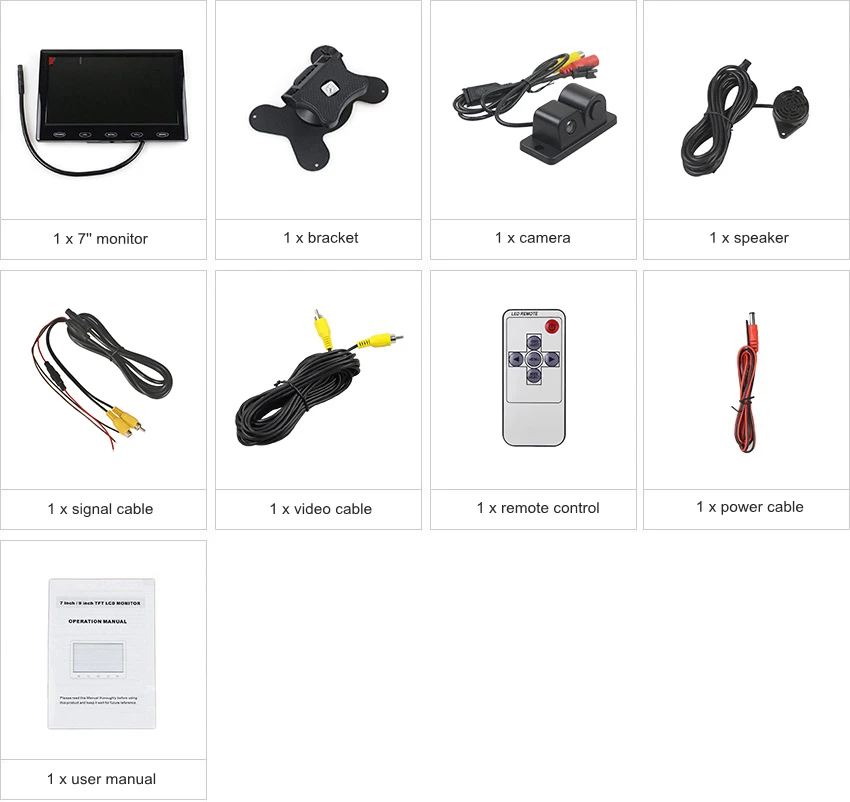 DIYKIT 7 дюймов Сенсорная Кнопка Ультратонкий автомобильный монитор+ камера заднего вида Беспроводная парковочный радар Датчик система помощи