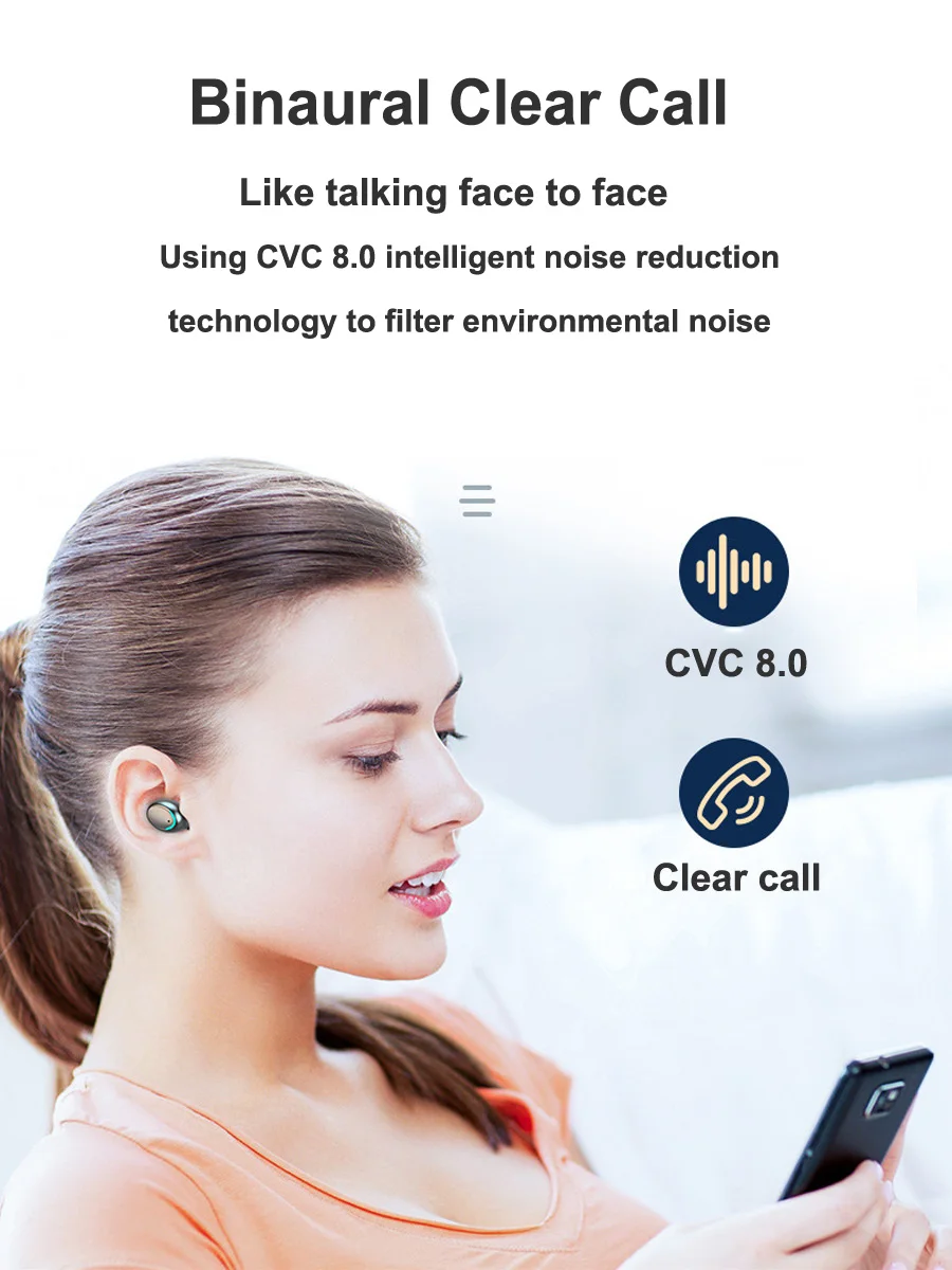 TWS Bluetooth наушники светодиодный дисплей 8D бас стерео наушники-вкладыши Handsfree Hifi гарнитура беспроводные наушники