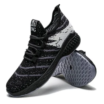 

New flying knit men shoes casual shoes men breathable non-slip shoes men running shoes