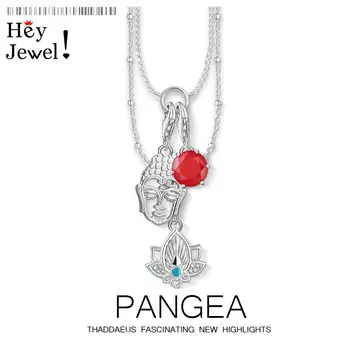 

Charm Necklace Buddhist & Lotus,2020 Spring New Fashion Jewelry Europe 925 Sterling Silver Bijoux Trendy Gift For Women Girls