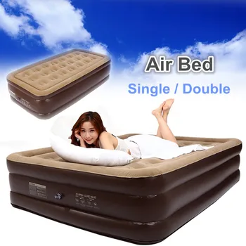 

Flocked Single Double Raised Inflatable Air Bed Mattress Sleeping Couch Indoor Car Travel Bed Cushion Outdoor Camping Mat