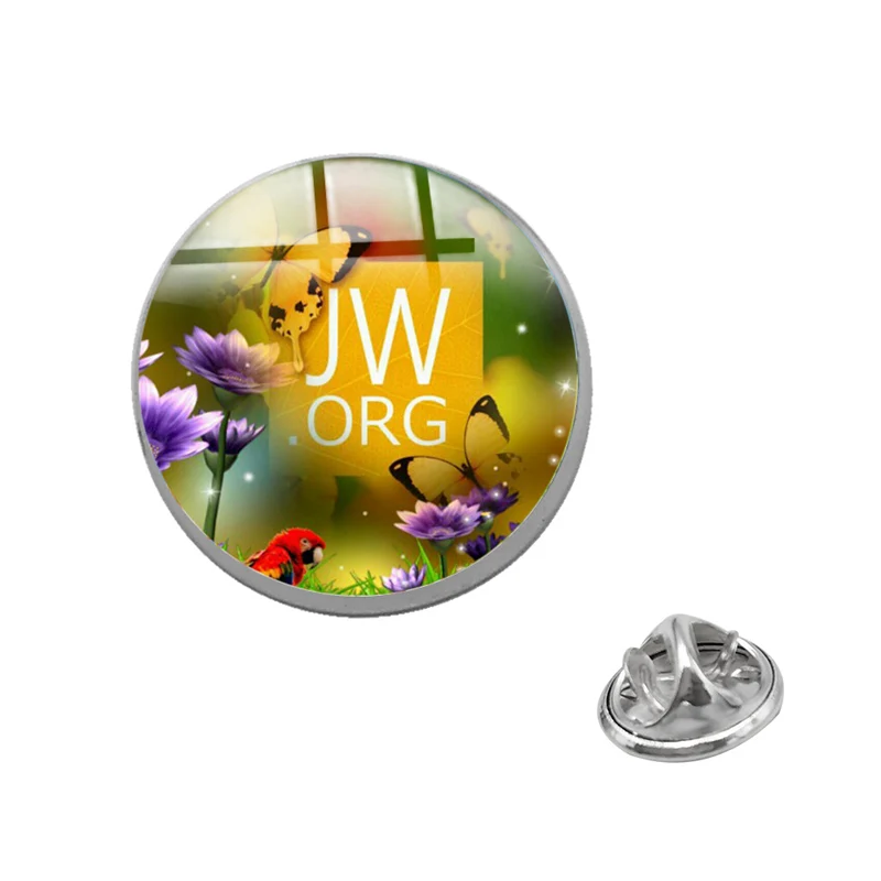 Suteyi цветок JW. Org шпильки кнопки стеклянный купол для духовых людей Цвет венок христианские Женщины Мужчины подарки ювелирные изделия