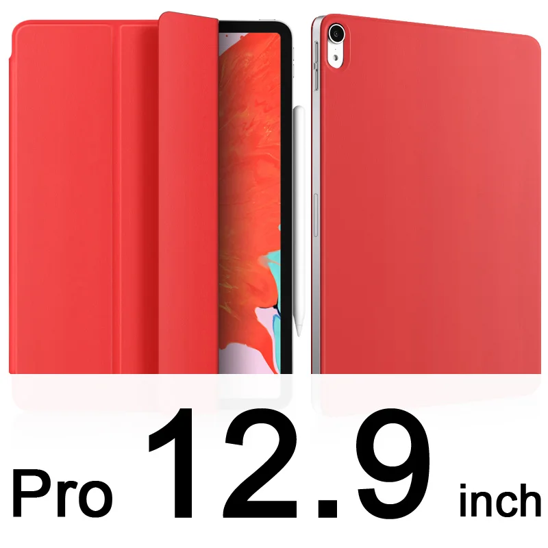 Для Face ID 11 12,9 дюймов iPad Pro, магнитный ультратонкий умный чехол-подставка в виде книжки - Цвет: Red for Pro12.9