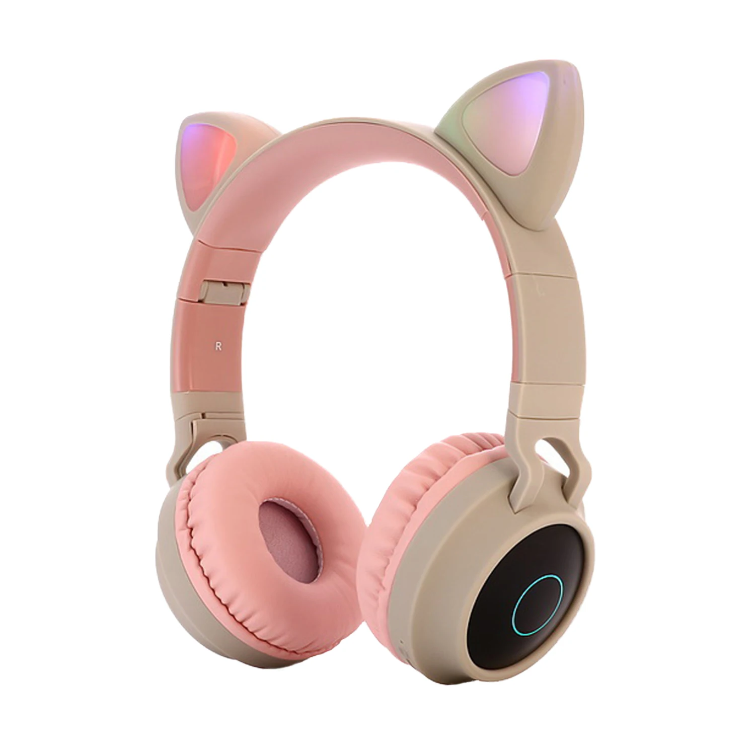 Vococal Cute Cat Headphone Foldable Over Ear Bluetooth 5 0 Headset with LED Light Support TF Card for Kids Christmas Xmas Gifts