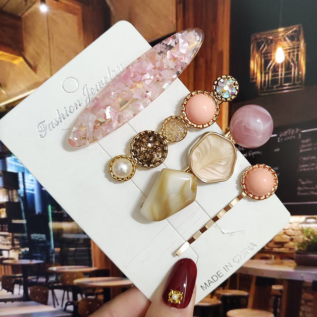 Starfish Hair Clip For Women 2022 Korean Acrylic Hairpins Geometric Crystal Hair Barrettes Girl Hair Accessories Hairgrip