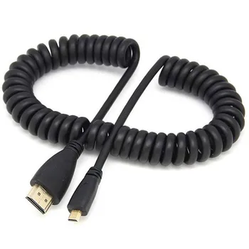 

High density speed Retractable spring micro hdmi wire Gold HD connector power cable monitor 1.4V 3D Micro HDMI to HDMI cable