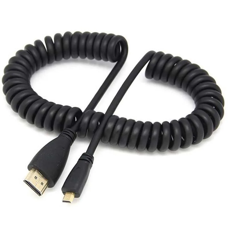Высокоплотный скоростной выдвижной пружинный micro hdmi Провод Золотой HD разъем