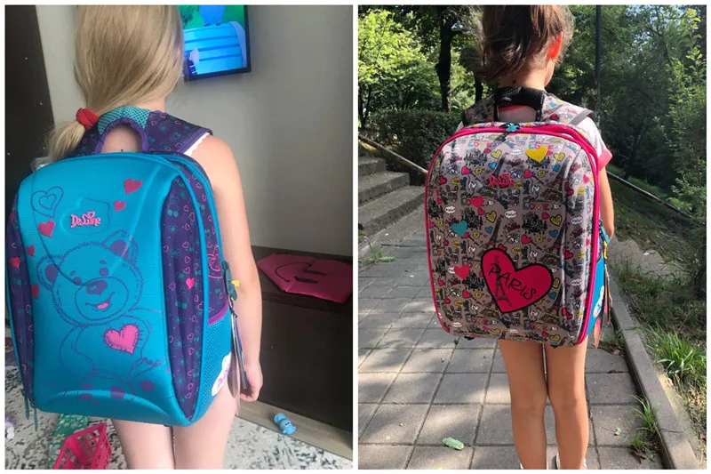 Delune Kids 7-125 водонепроницаемый ортопедический рюкзак с рисунком, школьный ранец высокого качества для детей от 5 до 9 лет, школьные сумки для девочек и мальчиков