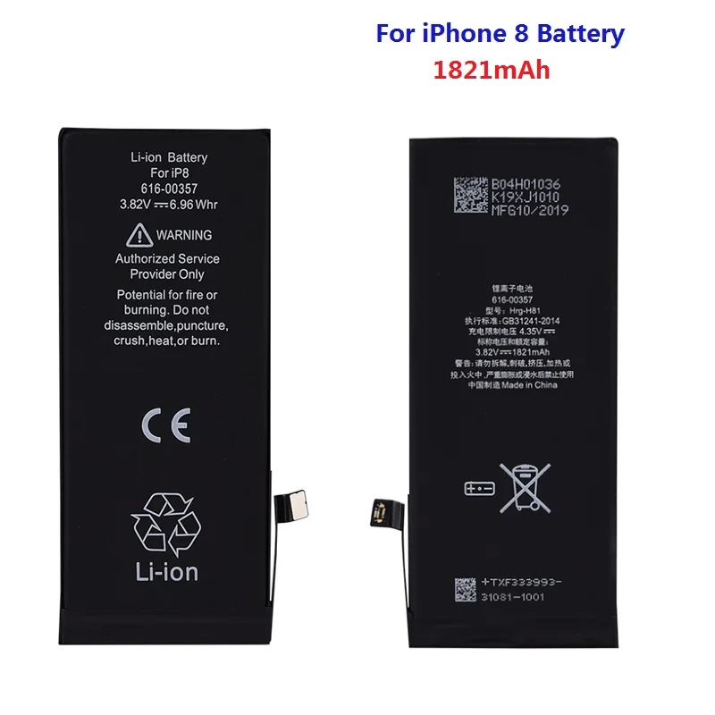 Литиевая оригинальная емкость батареи для iPhone X сменная батарея для iPhone XS Max XR Batarya для iPhone 7 8 Plus батареи