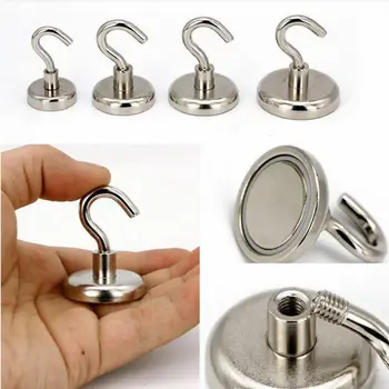 

1Pcs Strong Magnetic Circular Hanging Hooks Hold Strong Magnet Neodymium Strong Rare Earth magnet Hanger Home Kitchen Wall Hook