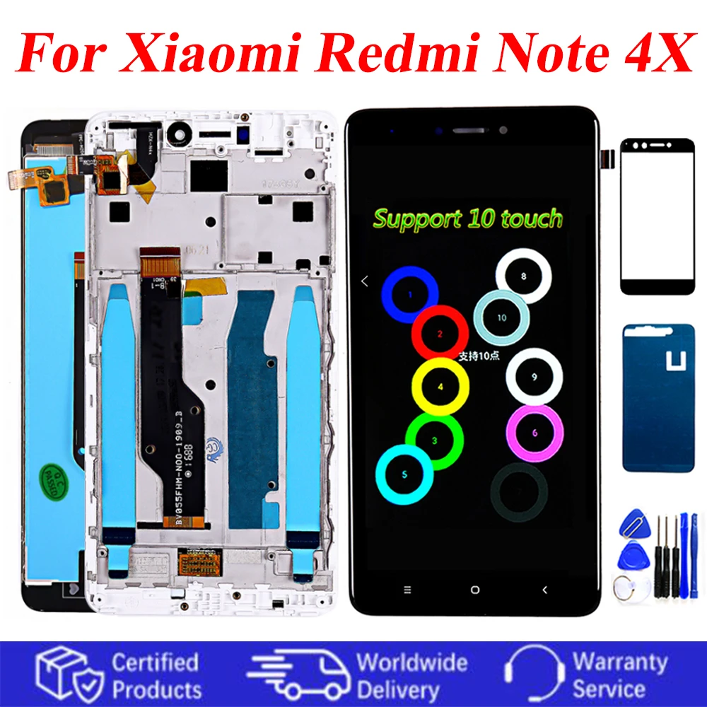 10 дюймовый сенсорный ЖК дисплей для Xiaomi Redmi Note 4 Global / 4X (процессор Snapdragon 625) экран в
