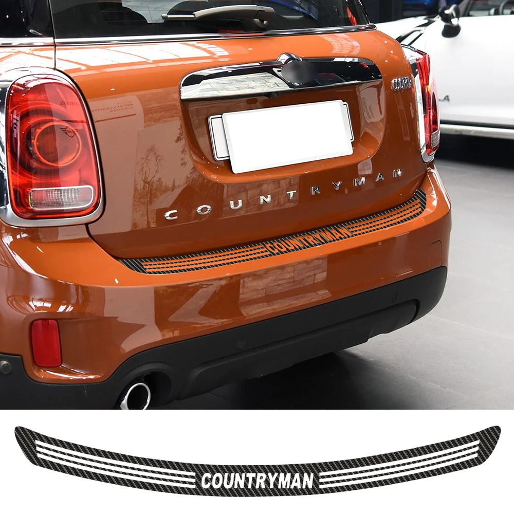 Автомобильный Стайлинг, задний бампер, защита багажника, защитная накладка, 5D углеродное волокно, виниловая наклейка, наклейки для MINI Cooper S Countryman F60