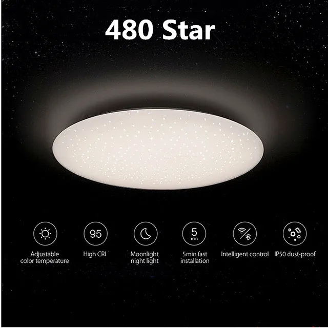 480 Star Xiaomi Yeelight JIAOYUE потолочный светильник 480 450 светильник умный пульт дистанционного управления приложение/WiFi/Bluetooth светодиодный потолочный светильник 200-240 В - Цвет корпуса: 480 Star