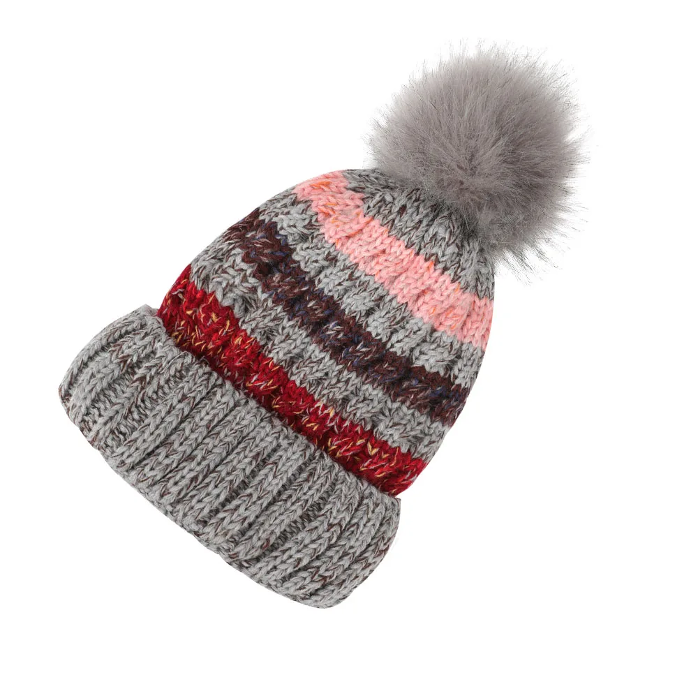 COPOZZ меховая шапка с помпоном, зимняя женская шапка, шапка для девочек, вязаные шапки, шапка для катания на лыжах, повседневная Толстая теплая женская шапка