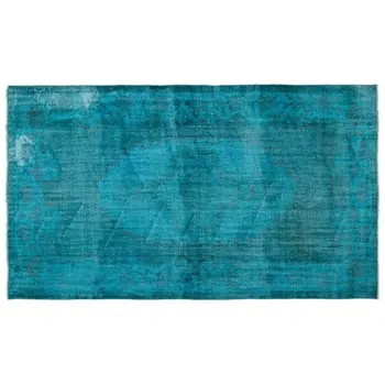 

Handmade Turquoise Vintage Overdyed Turkish Area Rug 176x298 Cm-5'9''X9'9''