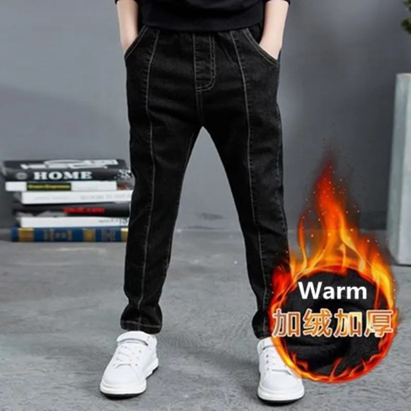 Black Warm На весну для мальчиков хлопок спортивные штаны Повседневное с камуфляжным принтом для мальчиков-подростков, грузовой Штаны детские штаны луча стопы Штаны - Цвет: Black Warm