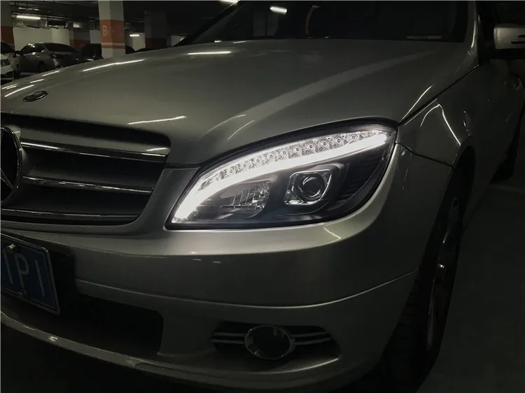 Автомобильный Стайлинг для Benz W204 фары 2007-2011 C180 C200 C260 светодиодные дневные ходовые огни на передних фарах H7 hid Биксеноновые линзы ближнего света