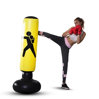 

160CM Boxing Punching Inflatable Bag Tumbler Muay Thai Taekwondo MMA Training Bounce Back Sandbag Fitness Kickboxing Equipment