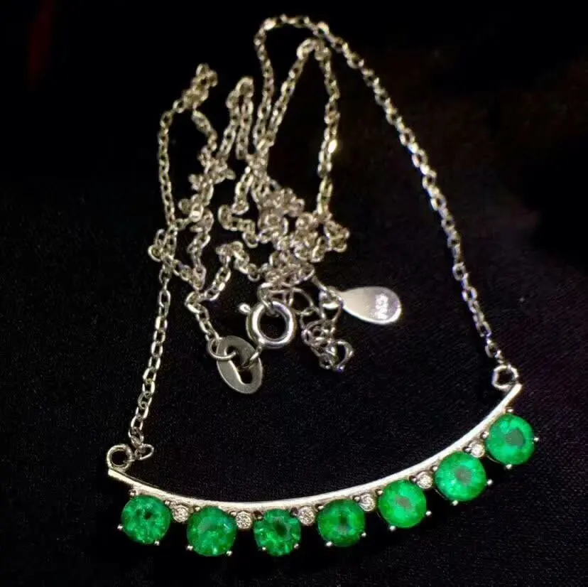 SHILOVEM 925 sterling silver Natural Emerald Pendants classic fine Jewelry women wedding wholesale gift 4*4mm lpz0404999agml
