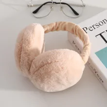 Folding Plush Earmuffs Soft Warm Solid Color Ear-cap for Women Girls Headphone Winter Cold Protection Ear Cover Earflaps