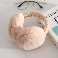 Folding Plush Earmuffs Soft Warm Solid Color Ear-cap for Women Girls Headphone Winter Cold Protection Ear Cover Earflaps