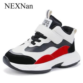 

NEXNan Winter Children Casual Shoes For Kids Sneakers Boys Shoes Girls Sneakers Plush Lining Warm Running Sport tenis infantil