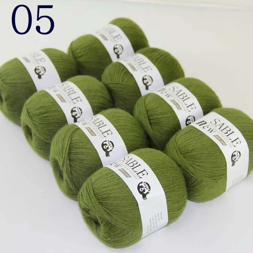 Sale Super Soft 8X50g Pure Sable Cashmere Wrap Shawls Hand Knit Wool Crochet 243-yarn E1
