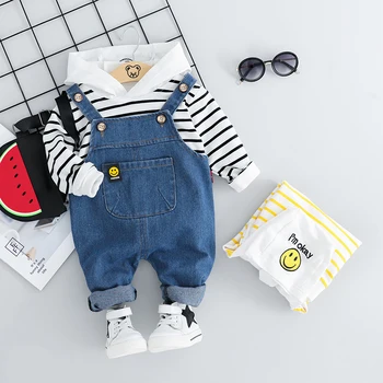 

HYLKIDHUOSE 2019 Autumn Toddler Infant Clothing Sets Baby Boys Girls Clothes Suits Hooded T Shirt Bib Pants Children Costume
