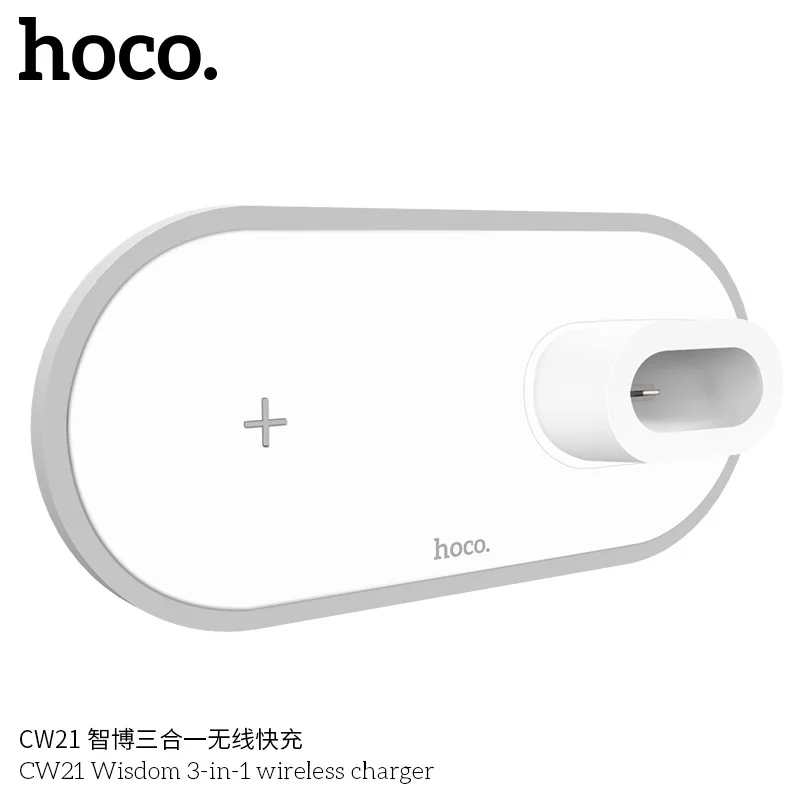 HOCO 3 в 1 Qi Беспроводное зарядное устройство для iPhone 11 pro X XS Max XR для Apple Watch 4 3 2 Airpods 10 Вт Быстрая зарядка для samsung S10