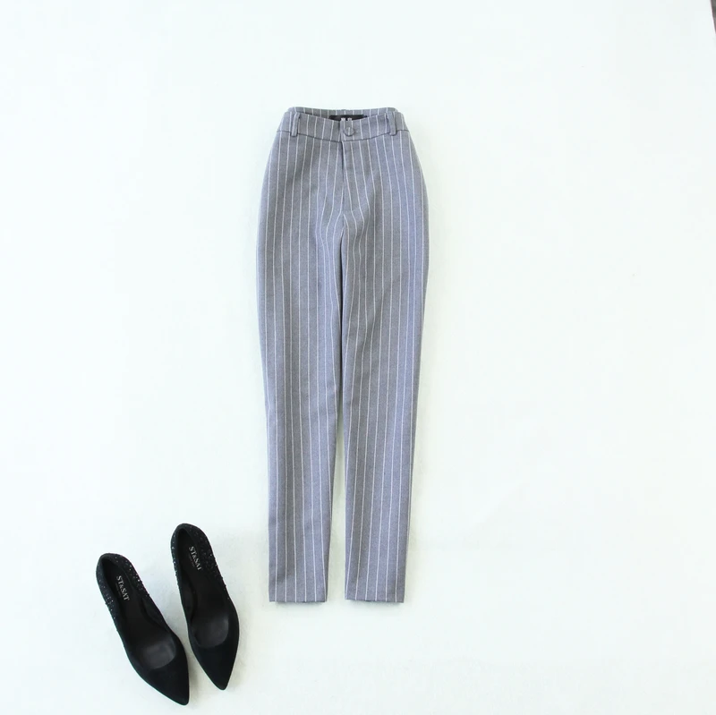 Winter business office women's suits pants suit high quality Casual Slim Gray Striped Blazer Skirt set two-piece female new