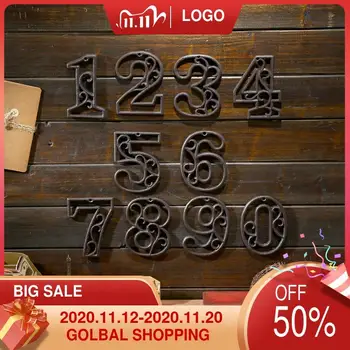 

Black Iron 0-9 Figure Sign Apply Suitable For Bar Hotel Home Address Decor Vintage Number Digits Hollow Sticker Plaque 0.5x8.5cm