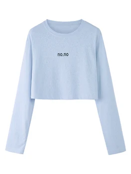 

PX2053 Letter long-sleeved T-shirt women 2020 summer new style