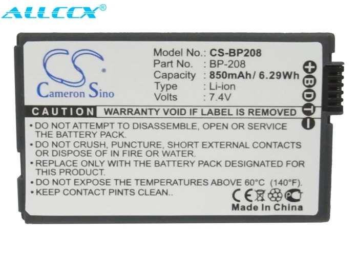 Аккумулятор Cameron Sino на 850 мАч для Canon DC10 DC100 DC20 DC201 DC21 DC210 DC22 DC220 DC230 DC40 DC50 DC51