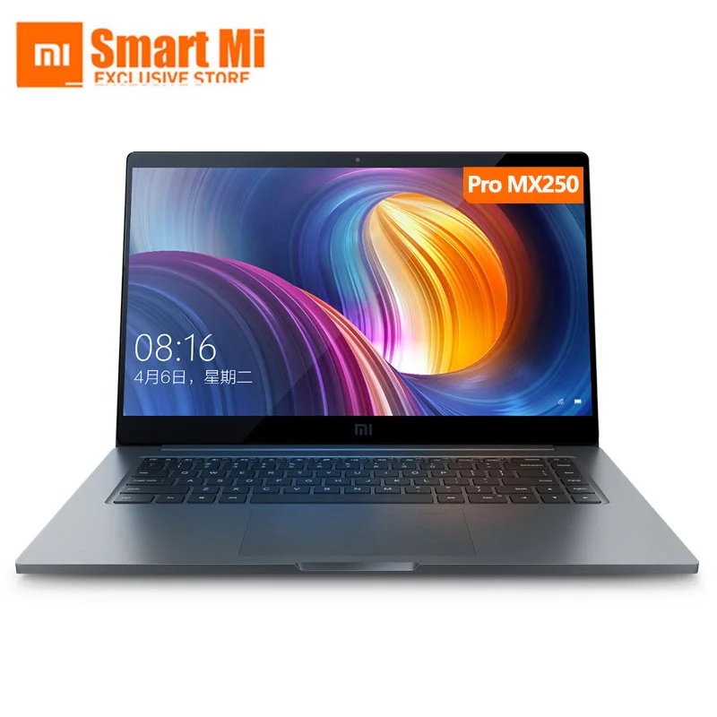 Продажа Xiaomi Mi font b Laptop b font Pro, 15,6 дюймов, ноутбук i5 i7, 8 ГБ 16 ГБ, MX250, на английском, Win10, двойная выделенная видеокарта, отпечаток пальца, фронтальная камера
