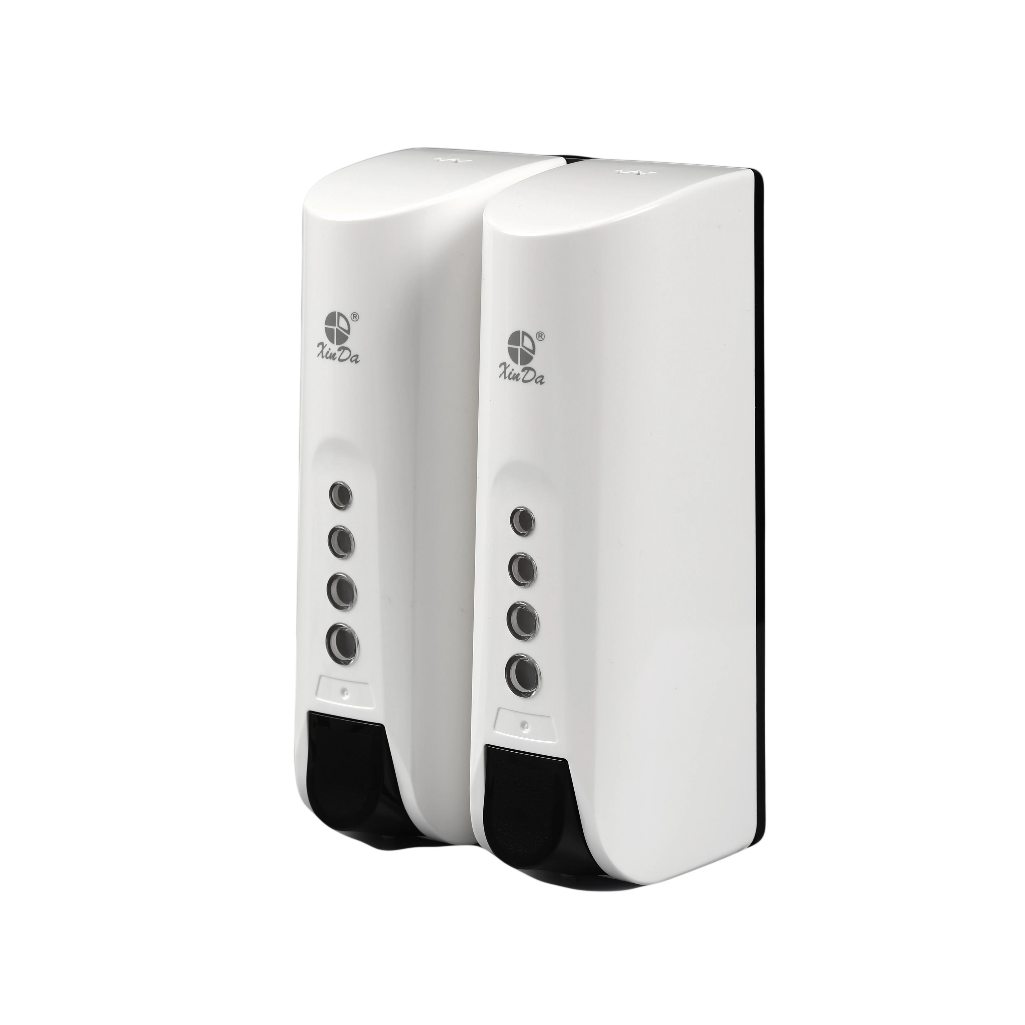 The Xinda ZYQ 40s Shampoo Soap Dispenser 400 mL x2 (Double) Push Pump Plastic White Bathroom Sanitize Wall Mounted Key-Locked |