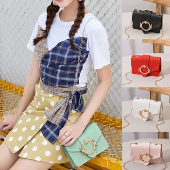 

New Female Woman Crossbody Bags Small Lock Shoulder Bags Chain Designer Flap Purse PU Leather Fashion Girls Solid Messenger Bags