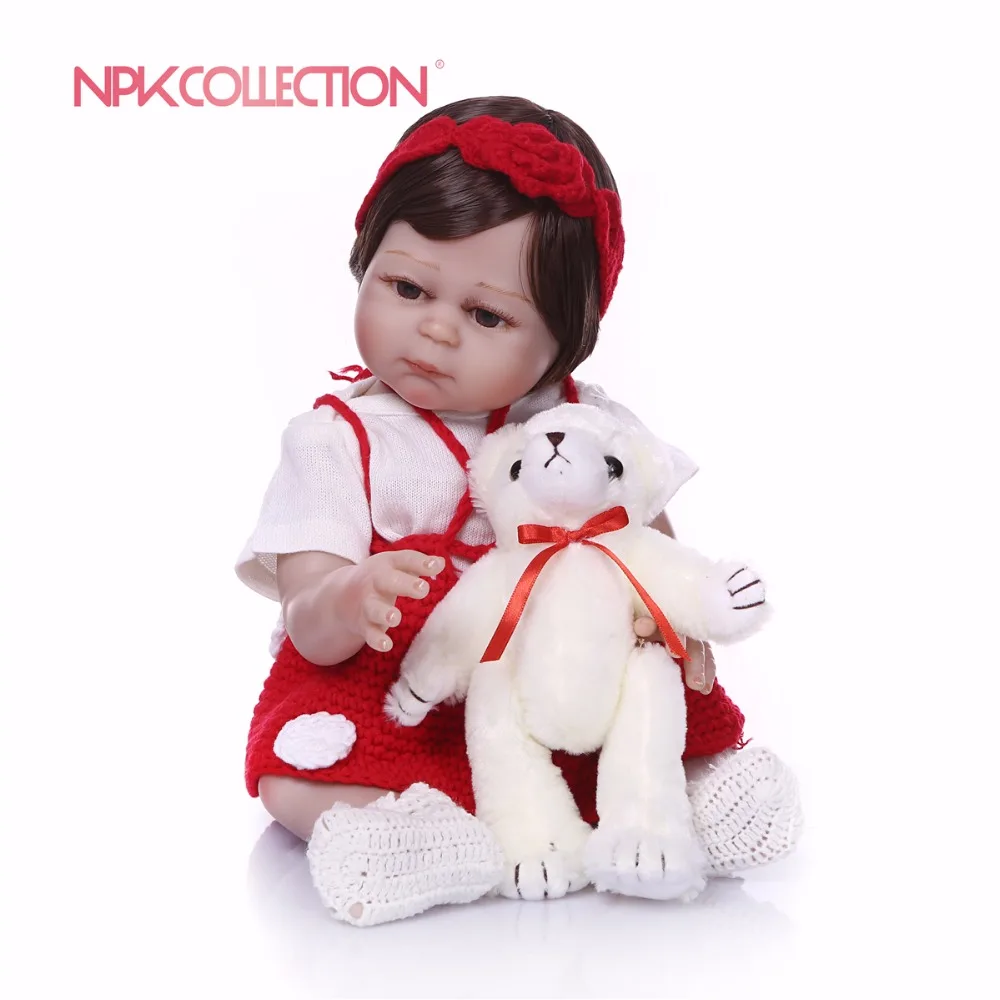 NPK 46 см красные куклы reborn мягкий силиконовый детский куклы Bebe Принцесса reborn bonecas красивая одежда жирафа плюшевая кукла в подарок детские игрушки