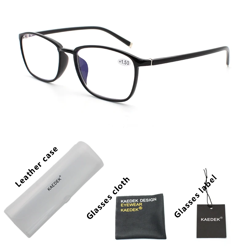 

KAEDEK Progressive Multifocal Reading Glasses Men Women Square Anti blue light Frame Near Farsighted Diopter +1.0 1.5 2.0 2.5 3