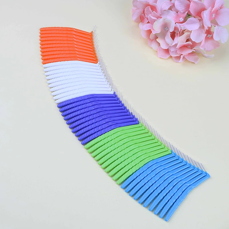 

10Pcs/Lot L Shape Interdental Brush Teeth Whitening Dental Tooth Pick Tooth Orthodontic Toothpick ToothBrush Oral Care