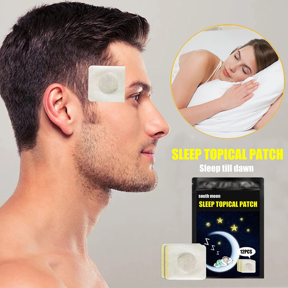 12pcs/pack Promote Sleep Patches Natural Herbal Medical Sleep Stickers Relieving Stress Anxiety for Men Women Body Care Products 5