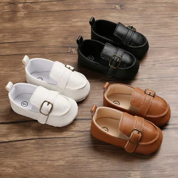 

2019 New Autumn Baby Boys Breathable Anti-Slip First Walker Casual Sneakers Toddler Soft Soled PU Crib Shoes