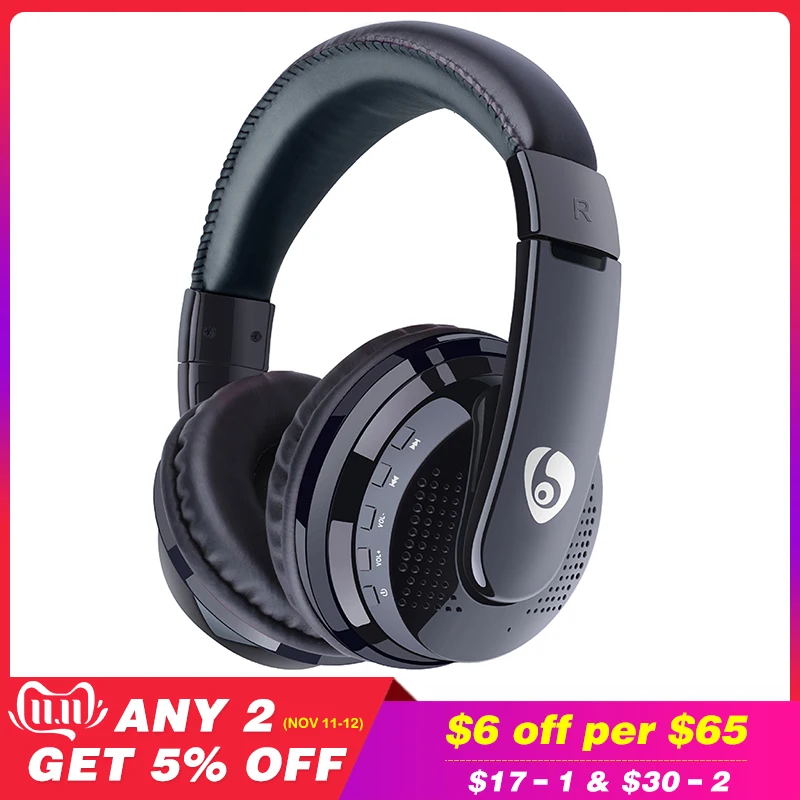 Günstige Über Ohr Bass Stereo Bluetooth Kopfhörer Wireless Headset Unterstützung Micro SD Karte Radio Mikrofon